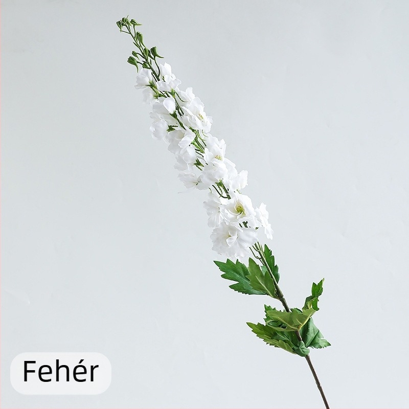 Mesterséges virág valósághű érintéssel, egyetlen szárú nagy Delphinium és ibolya, tavasz-nyári dekoratív virág esküvőkhöz