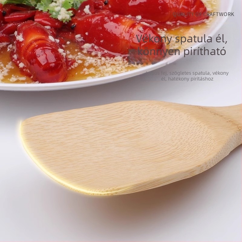 Bambusz konyhai eszközök készlet: tapadásmentes spatula, hőálló spatula, rizsskanál és sütő spatula