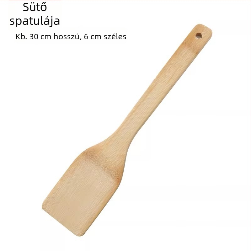 Bambusz konyhai eszközök készlet: tapadásmentes spatula, hőálló spatula, rizsskanál és sütő spatula