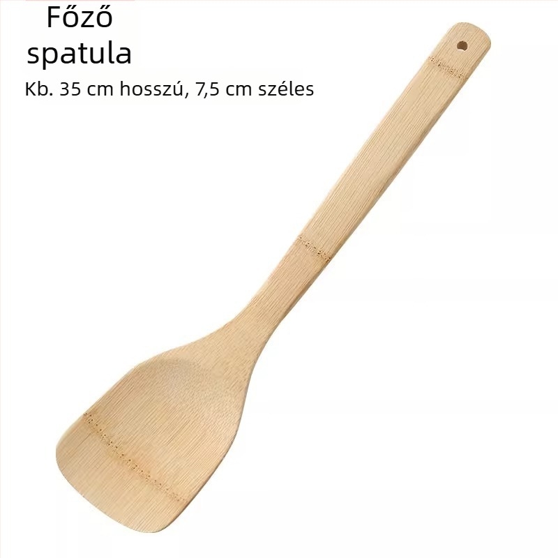 Bambusz konyhai eszközök készlet: tapadásmentes spatula, hőálló spatula, rizsskanál és sütő spatula