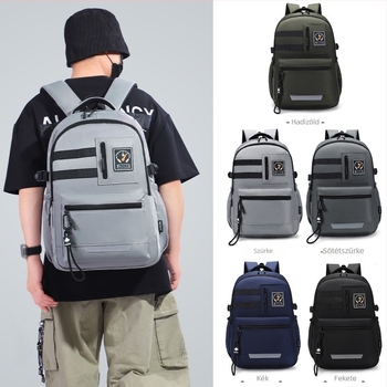Uniszex hátizsák diákoknak, japán stílus, retro munkaruha ihletés, 20–35 literes kapacitás, Oxford anyag, légáteresztő, 13 colos laptophoz