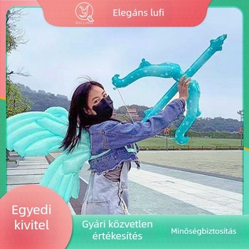 Fóliás ballon tündér íj és nyíl alakban, pasztell színekben