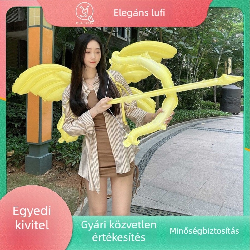 Fóliás ballon tündér íj és nyíl alakban, pasztell színekben