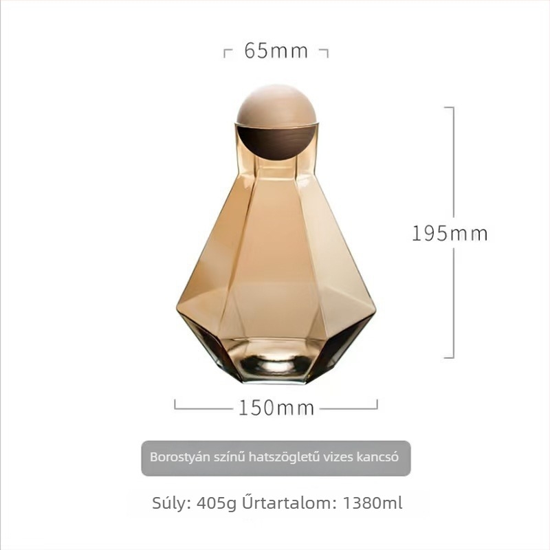 Skandináv stílusú üveges készlet otthonra – kancsó hideg vízhez, gyümölcslé-tartó és színes poharak