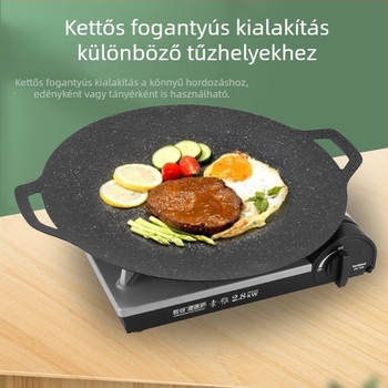 Koreai stílusú kültéri grill serpenyő Maifan kővel indukciós tűzhelyhez, tapadásmentes, hordozható