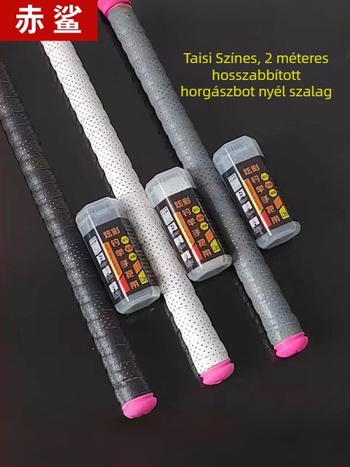 Új Taser modell, 2 m hosszú színes perforált, lélegző, csúszásmentes izzadságszívó markolat-szalag horgászbotokhoz és tollaslabda ütőkhöz
