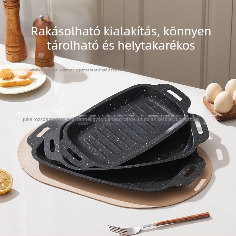 Maifan kő grilllemez, koreai stílusú teppanyaki grillsütő, hordozható vas grilllemez kültéri használatra