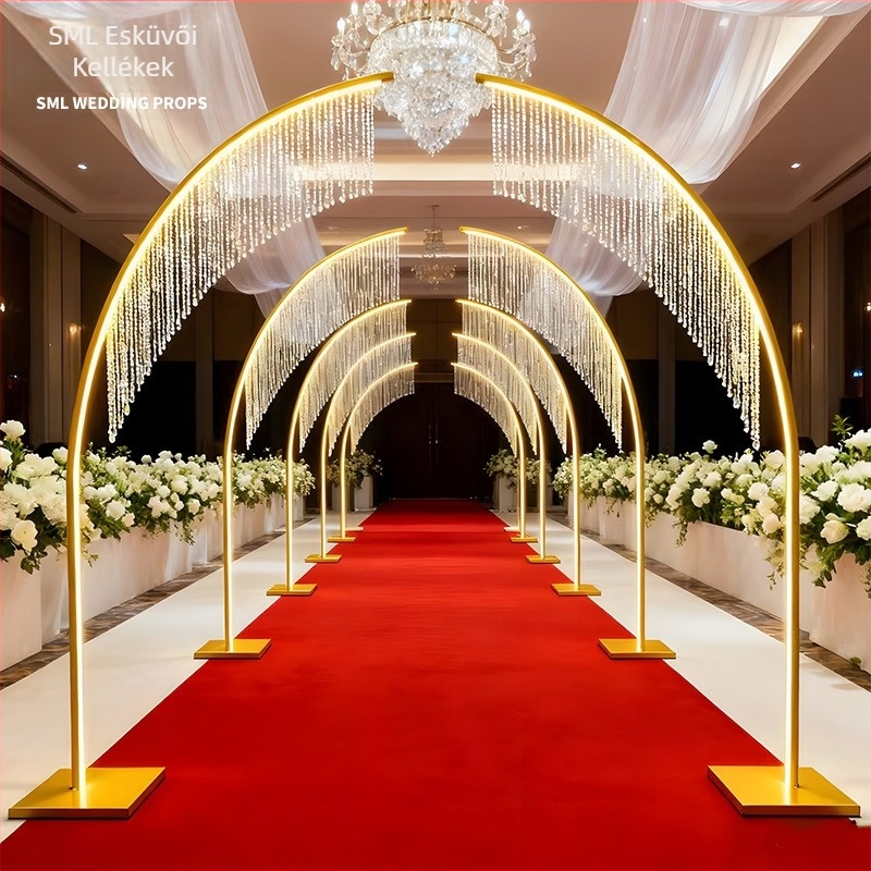 Francia-stílusú, európai ív világítás esküvők és fesztiválok számára, vintage luxus hotellobby arch világítás