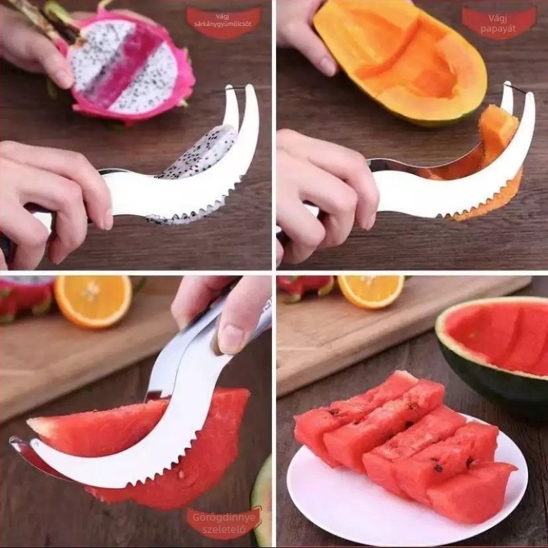 Rozsdamentes acélból készült, multifunkcionális gyümölcsgép – dinnye kockákra vágó és gyümölcs felaprító, Hami melon és dragon fruit számára