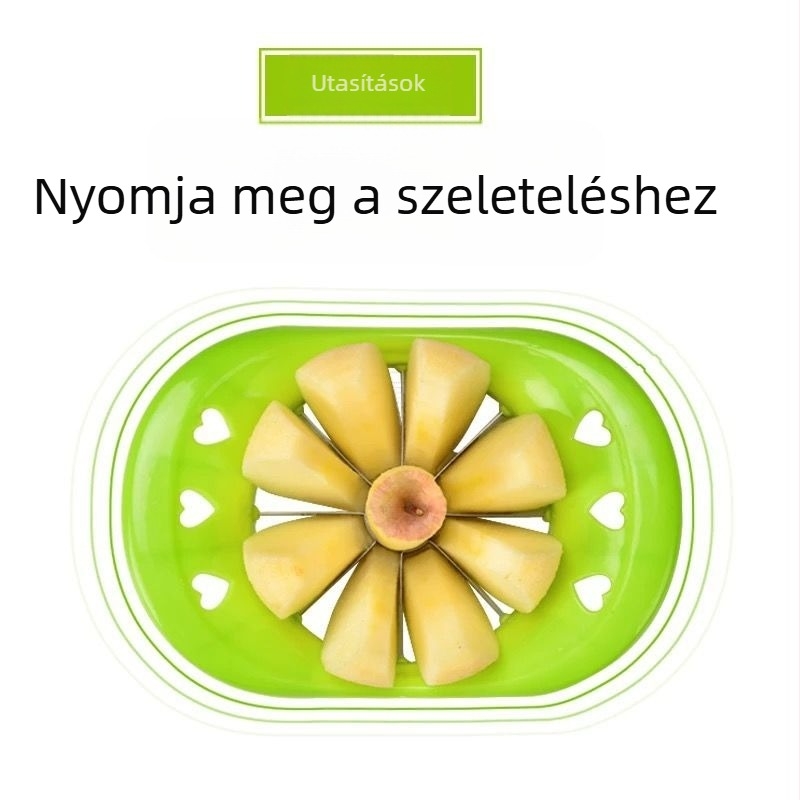 Dinnyevágó eszköz – osztó, darabokra vágó, pulpa kivevő, gyümölcs hámozó, rozsdamentes acél