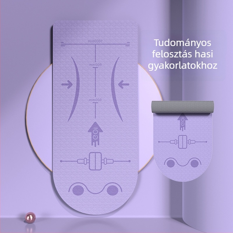 Hasizom görgőhöz tervezett jóga matrac – csúszásmentes, ütéscsillapító, TPE anyagból, 183×61 cm, 8 mm vastagság, 800 g, geometriai mintázat