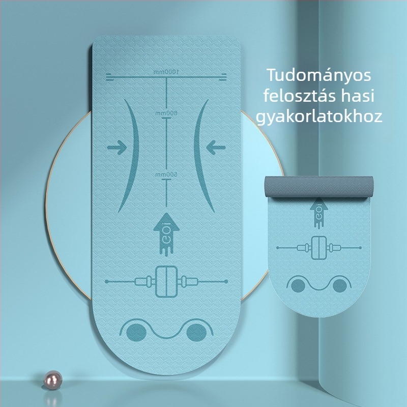Hasizom görgőhöz tervezett jóga matrac – csúszásmentes, ütéscsillapító, TPE anyagból, 183×61 cm, 8 mm vastagság, 800 g, geometriai mintázat