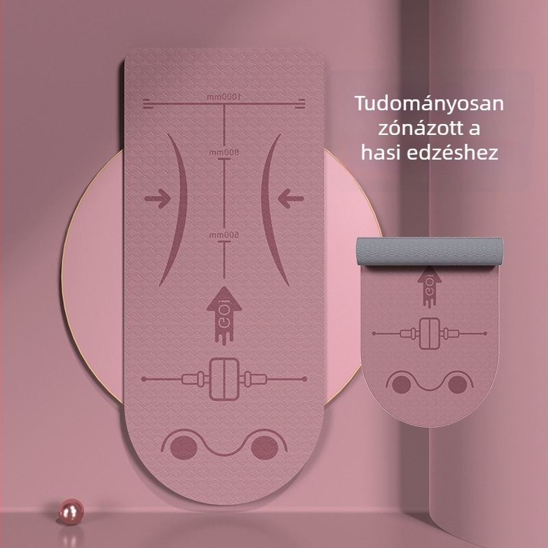 Hasizom görgőhöz tervezett jóga matrac – csúszásmentes, ütéscsillapító, TPE anyagból, 183×61 cm, 8 mm vastagság, 800 g, geometriai mintázat