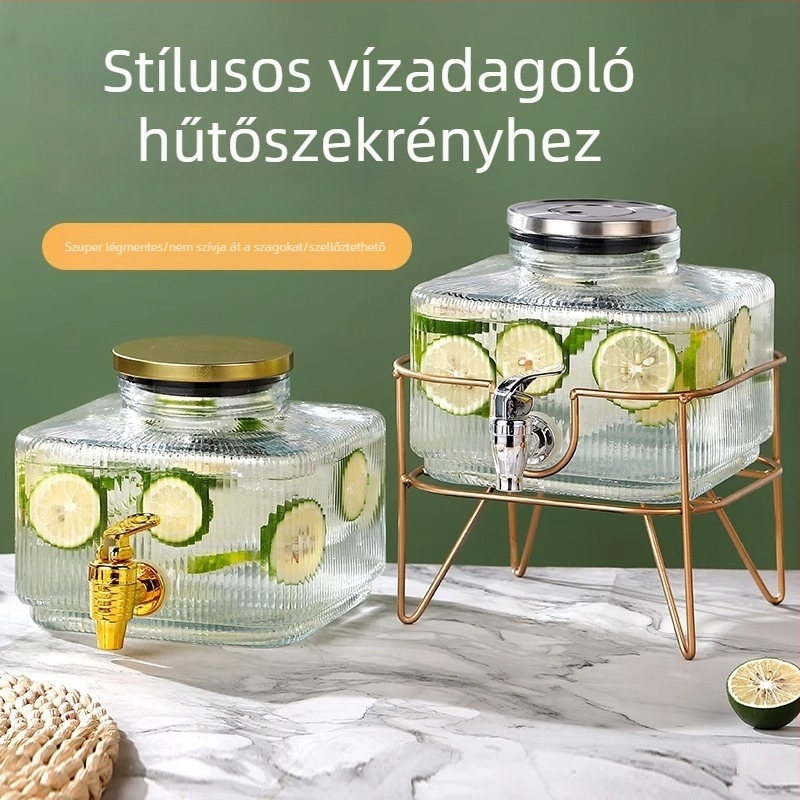 Lanlan Nagy kapacitású üvegből készült hidegvíz-kancsó — gyümölcslevekhez, teához, limonádéhoz és szénsavas italokhoz