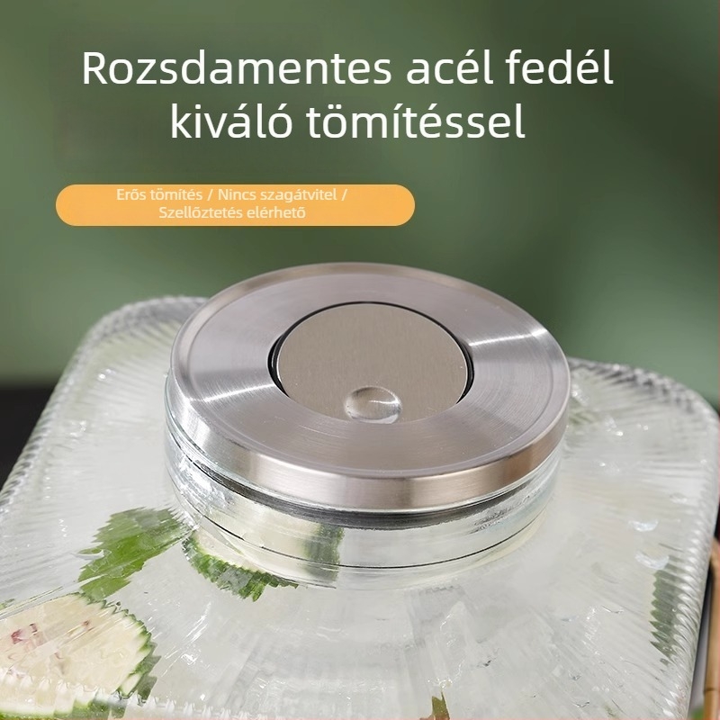 Lanlan Nagy kapacitású üvegből készült hidegvíz-kancsó — gyümölcslevekhez, teához, limonádéhoz és szénsavas italokhoz
