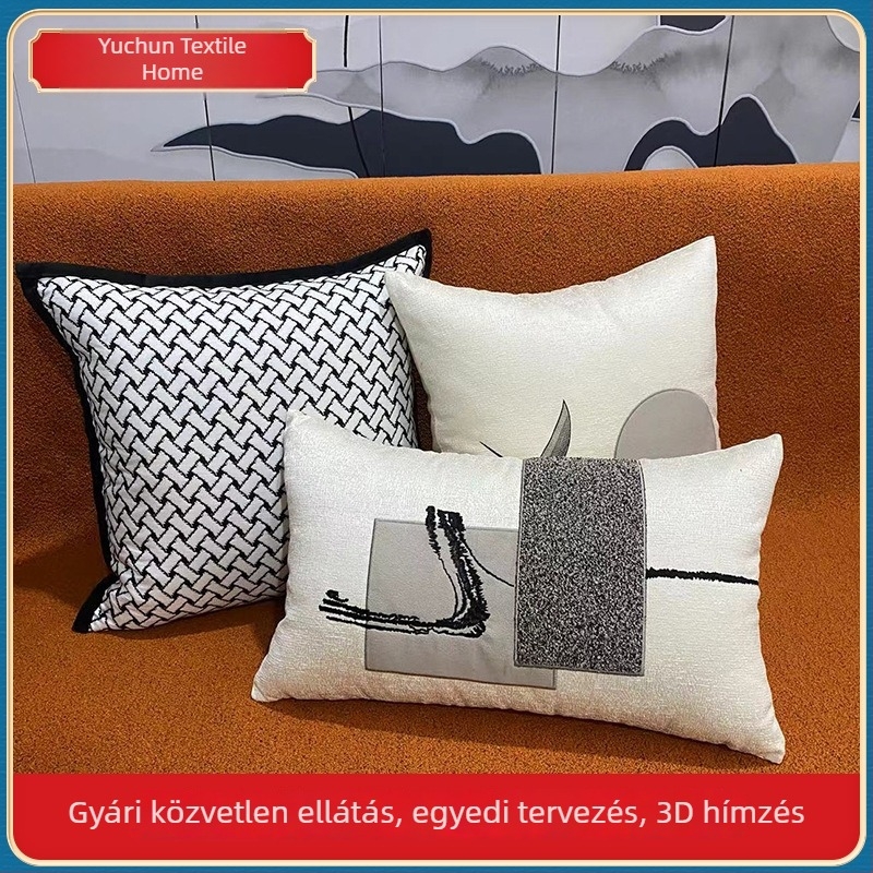 Új kínai stílusú textil kanapé párnahuzat hímzéssel, modern nappali dekor