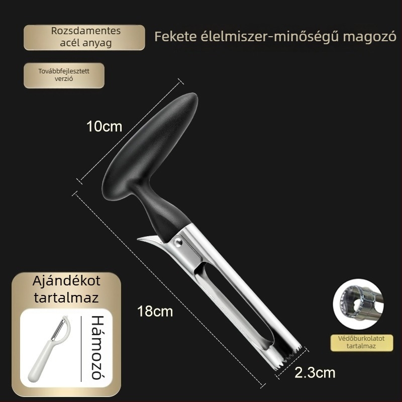 Élelmiszer-minőségű rozsdamentes acél alma- és körtemag-eltávolító, gyümölcskés, konyhai eszköz