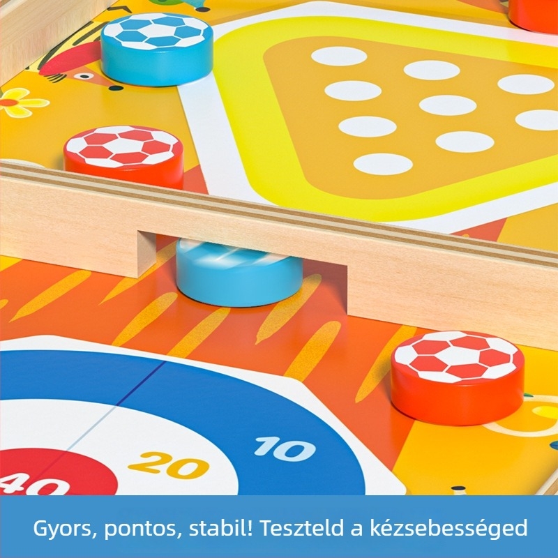 Fából készült, kétoldalas asztali játék sakk és repülő sakk – interaktív családi játék gyerekeknek, oktató játék.