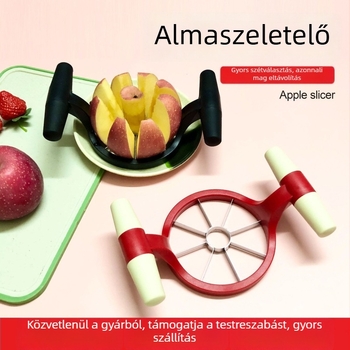 Háztartási rozsdamentes acél alma szeletelő, virágos levél formájú penge, gyümölcsmagház-kivágó és elválasztó, multifunkcionális