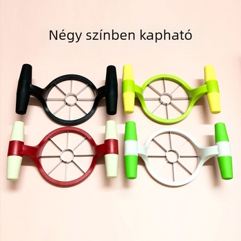 Háztartási rozsdamentes acél alma szeletelő, virágos levél formájú penge, gyümölcsmagház-kivágó és elválasztó, multifunkcionális