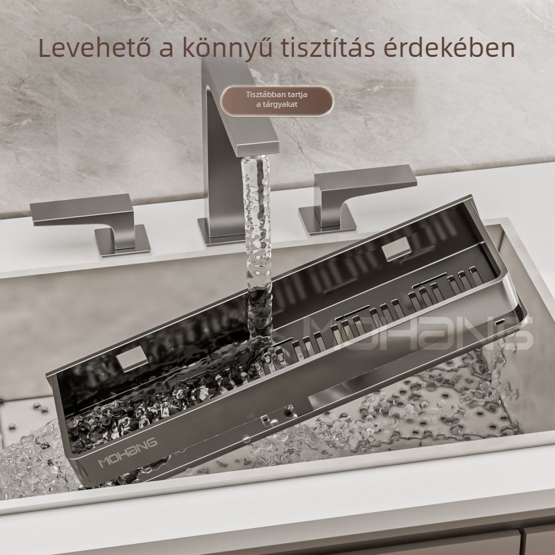 Falra szerelhető fürdőszobai tárolópolc fúrás nélkül