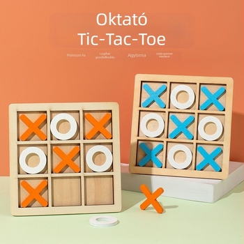 Két játékos fa Tic-Tac-Toe asztali játék szülő–gyermek interakcióhoz