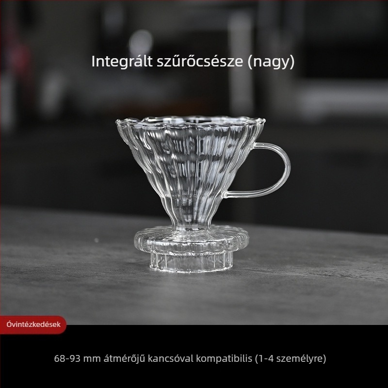 Üveg kávéfőző beépített szűrővel, kézi készítéshez
