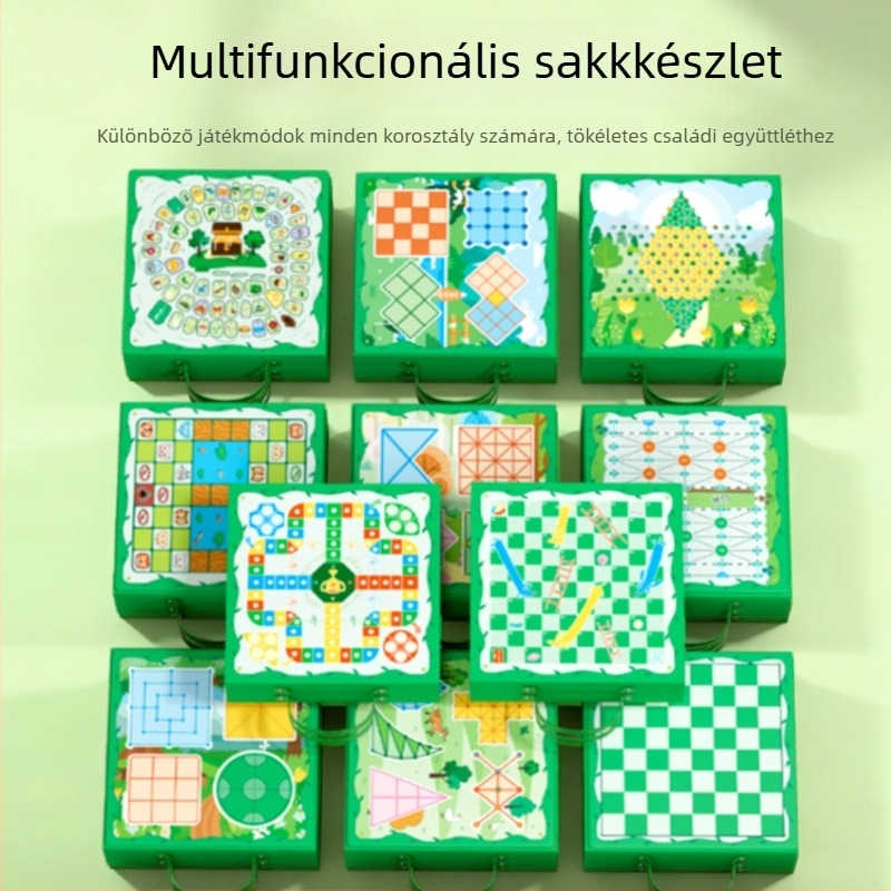 Örömteli Bölcsesség Erdő – Minden egyben társasjáték: repülő sakk, Gomoku és kínai sakk gyerekeknek 6–12 éves