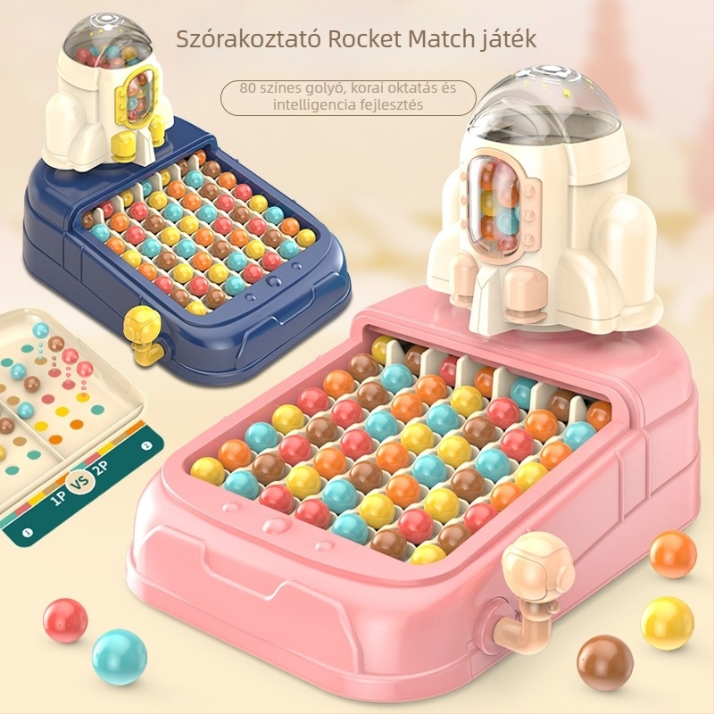 Interaktív logikai labirintus társasjáték gyerekeknek színes rakéta-golyóval