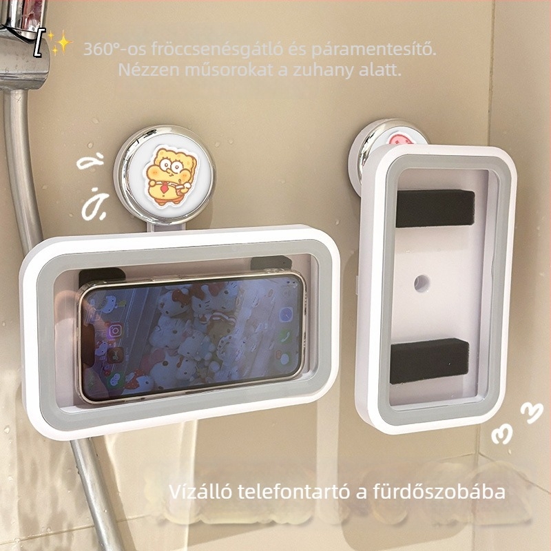 Vákuumos telefon tartó a fürdőszobában, vízálló telefontok, falra szerelhető fürdőszobai tároló