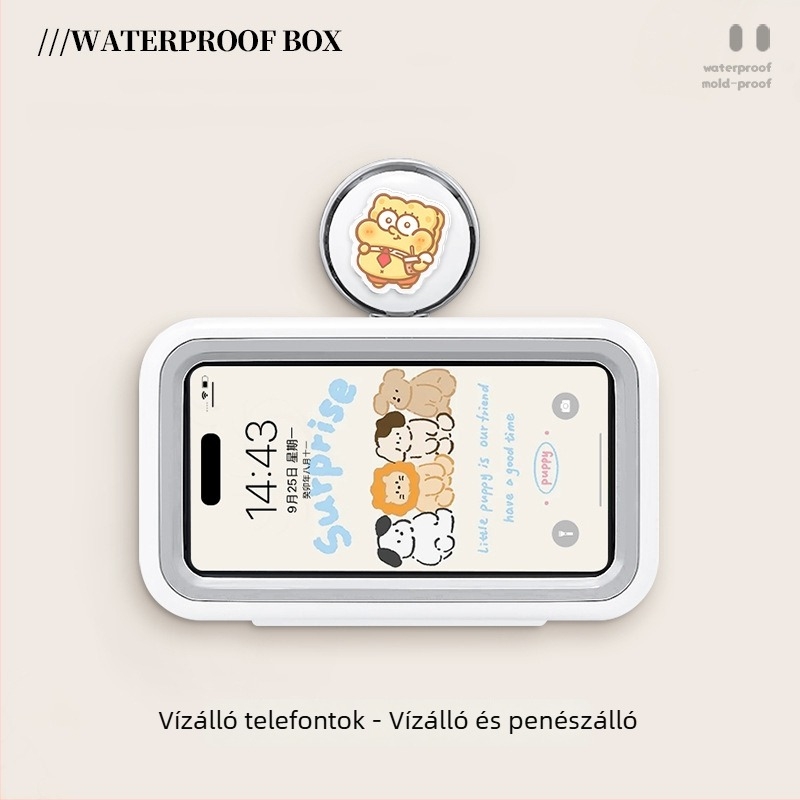 Vákuumos telefon tartó a fürdőszobában, vízálló telefontok, falra szerelhető fürdőszobai tároló