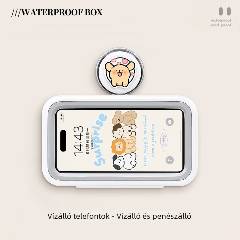Vákuumos telefon tartó a fürdőszobában, vízálló telefontok, falra szerelhető fürdőszobai tároló