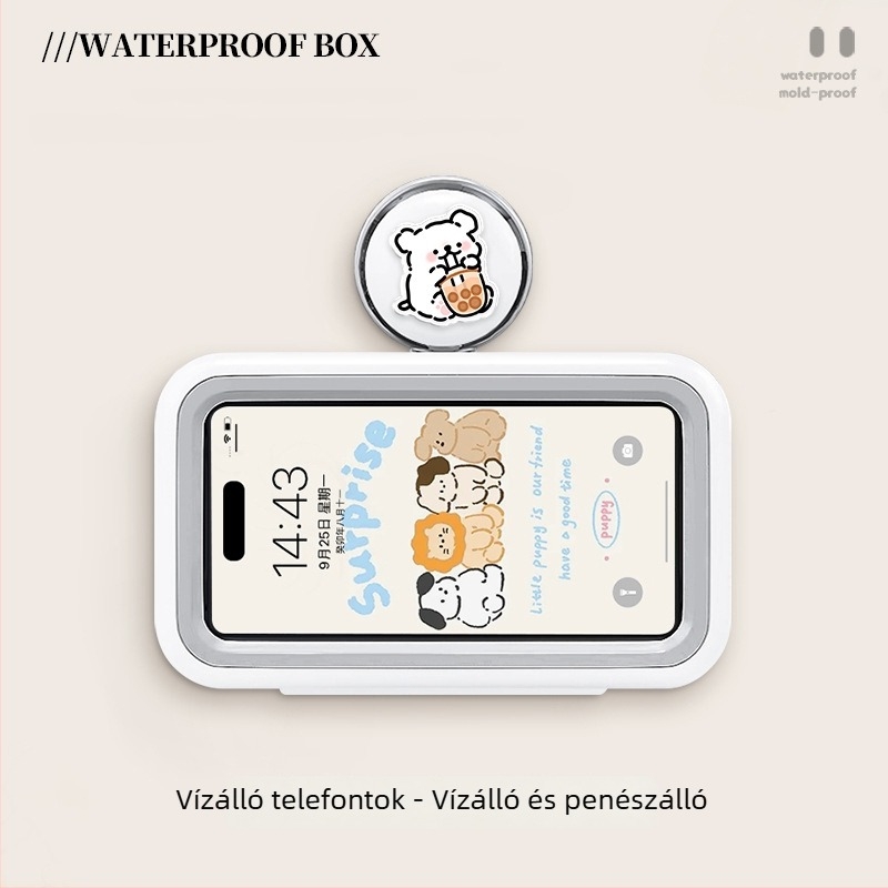 Vákuumos telefon tartó a fürdőszobában, vízálló telefontok, falra szerelhető fürdőszobai tároló
