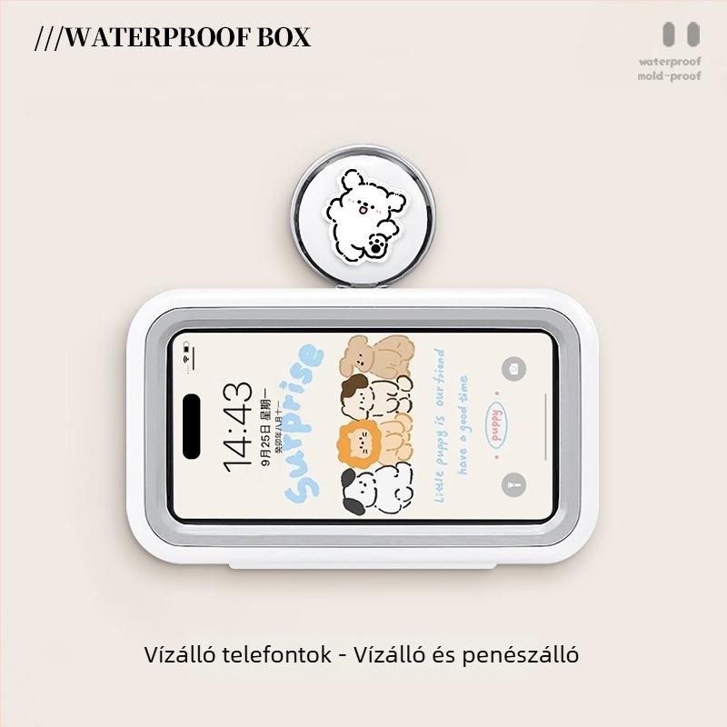 Vákuumos telefon tartó a fürdőszobában, vízálló telefontok, falra szerelhető fürdőszobai tároló