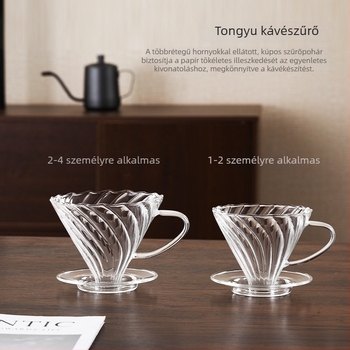 Five Housework boroszilikát üveg pour-over kávéfőző szűrő beépített kancsóval