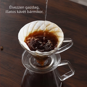 Five Housework boroszilikát üveg pour-over kávéfőző szűrő beépített kancsóval