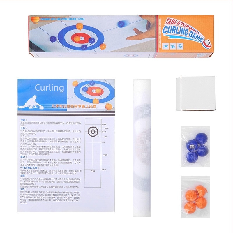 Gyerekeknek szóló oktató asztali curling játék — interaktív családi játék szülő-gyermek részére, mini curling társasjáték