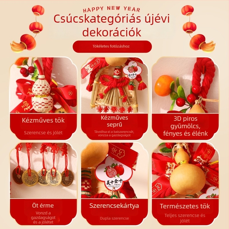 Kínai csomó medál ajtókilincshez, tök alakú dekoráció a Tavaszi Fesztiválhoz
