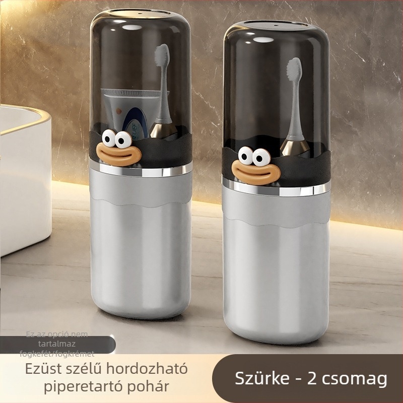 Könnyed luxus stílusú hordozható fogkefe- és szájvíz pohár készlet otthonra és utazáshoz, PP tároló doboz