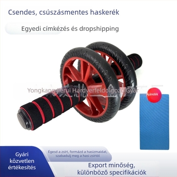 Kétkerekes hasizom-roller, csendes működésű, hasizom-edzéshez, felülésekhez és fekvőtámaszhoz