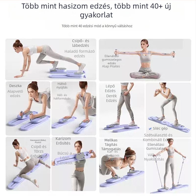 Otthoni osztott hasizom-erősítő deszka a lábak tonizálására és a medencealap izmainak edzésére, multifunkcionális pilates deszka sí funkcióval