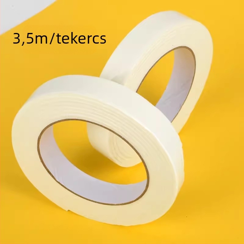 Erőteljes kétoldalas ragasztószalag kézműves projektekhez, pamut alapú, 10 m tekercs, szélességek 0,5–2,0 cm