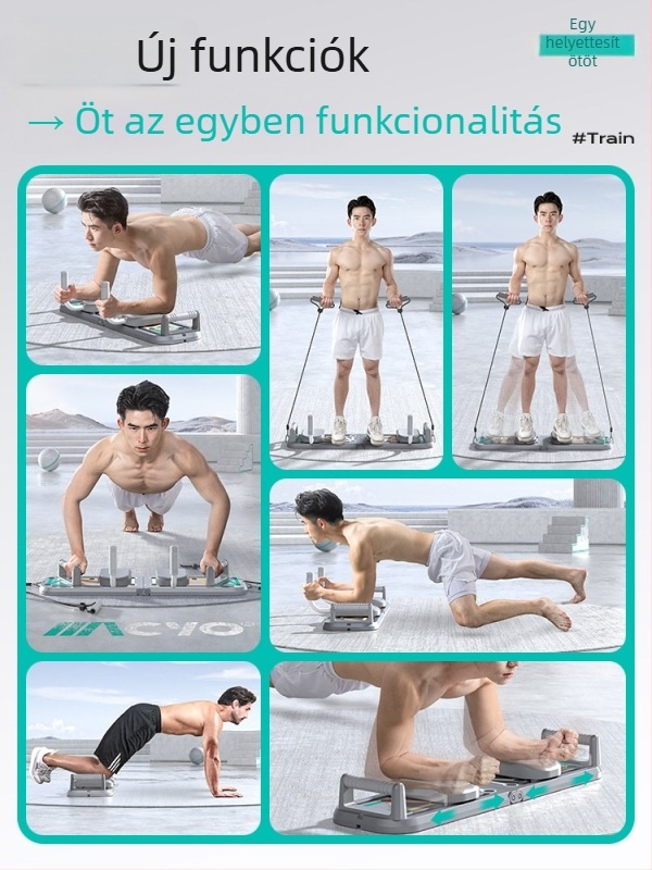 Összecsukható, többfunkciós hasizom-deszka a fekvőtámaszhoz és mellkas-edzéshez, öt-az-egyben edzőeszköz