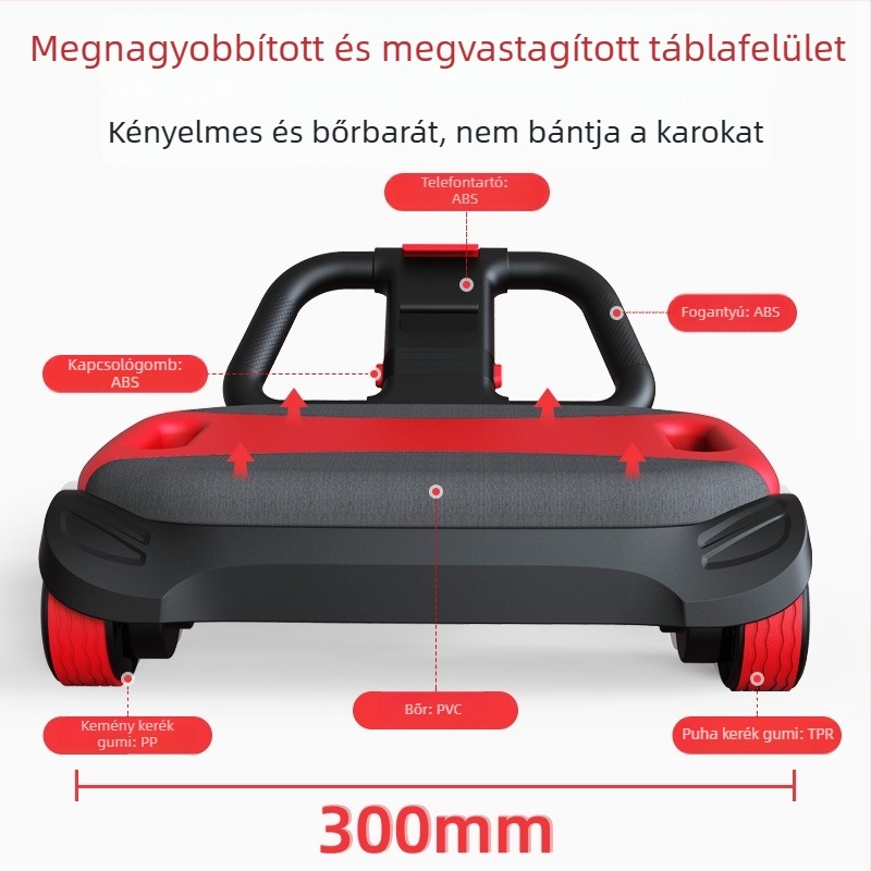 Négykerekű hasizom görgő automatikus visszahúzódással, otthoni edzéshez, hasizom-erősítéshez