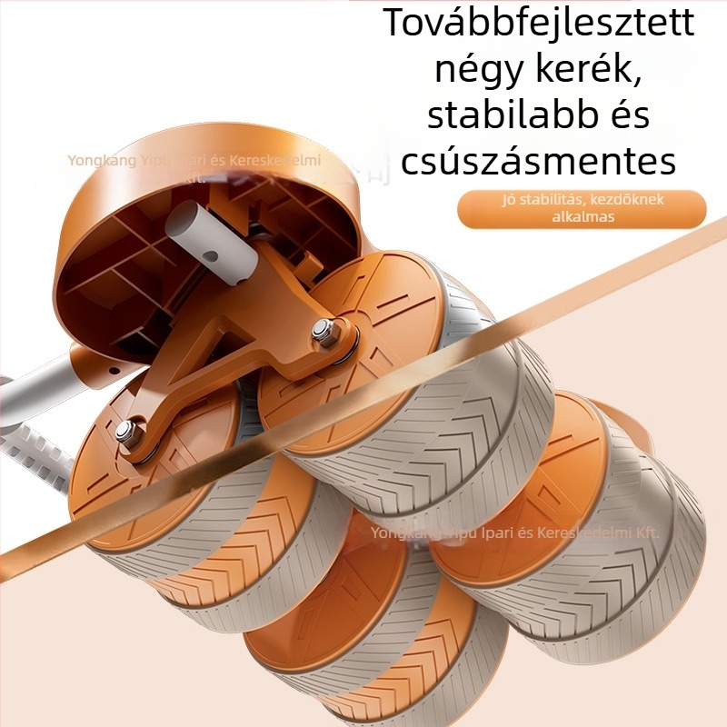 Négykerekű hasizom görgő automatikus visszahúzással, férfiak és nők számára, otthoni edzéshez