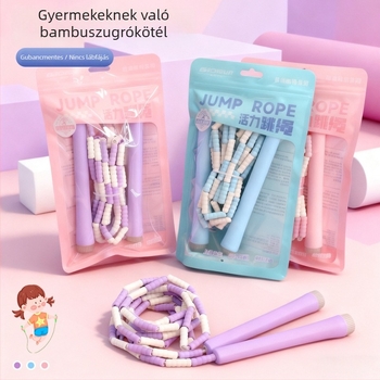 Új gyerekeknek szánt bambusz ugrókötél, állítható hosszúságú, kezdőknek és edzéshez