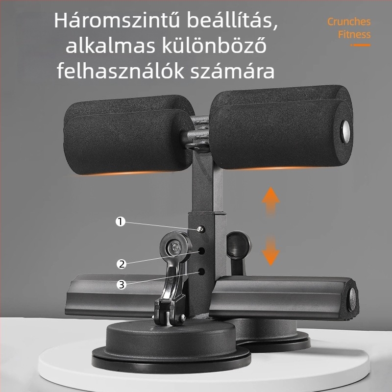 Otthoni hasizom-edző eszköz kettős szívókorongokkal, csúszásmentes pánttal és állítható rögzítővel a hasizom-edzéshez
