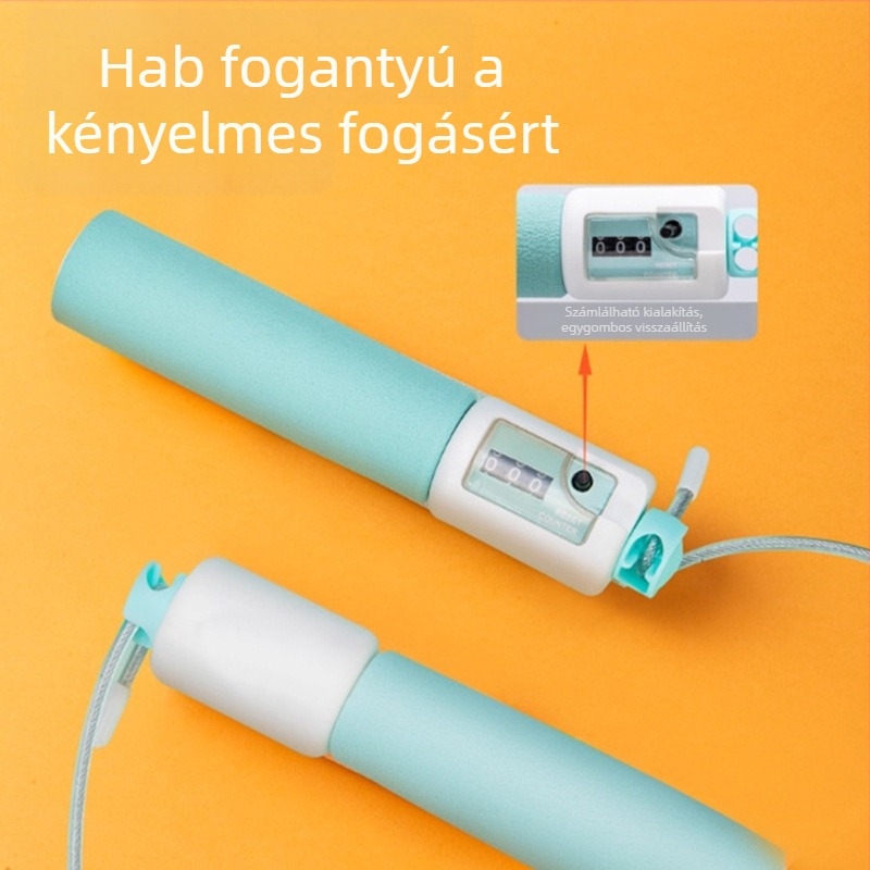 Számlálóval ellátott ugrókötél szivacs fogantyúkkal, kényelmes, kopásálló, csúszásmentes, fitnesz eszköz