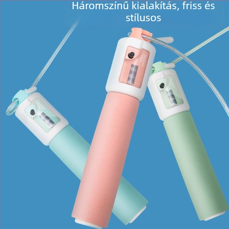 Számlálóval ellátott ugrókötél szivacs fogantyúkkal, kényelmes, kopásálló, csúszásmentes, fitnesz eszköz