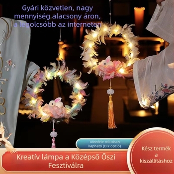 Jáde nyuszilámpa gyerekeknek, hordozható kézi lámpa, új modell a Sárkány évére, kínai paraszt-stílus